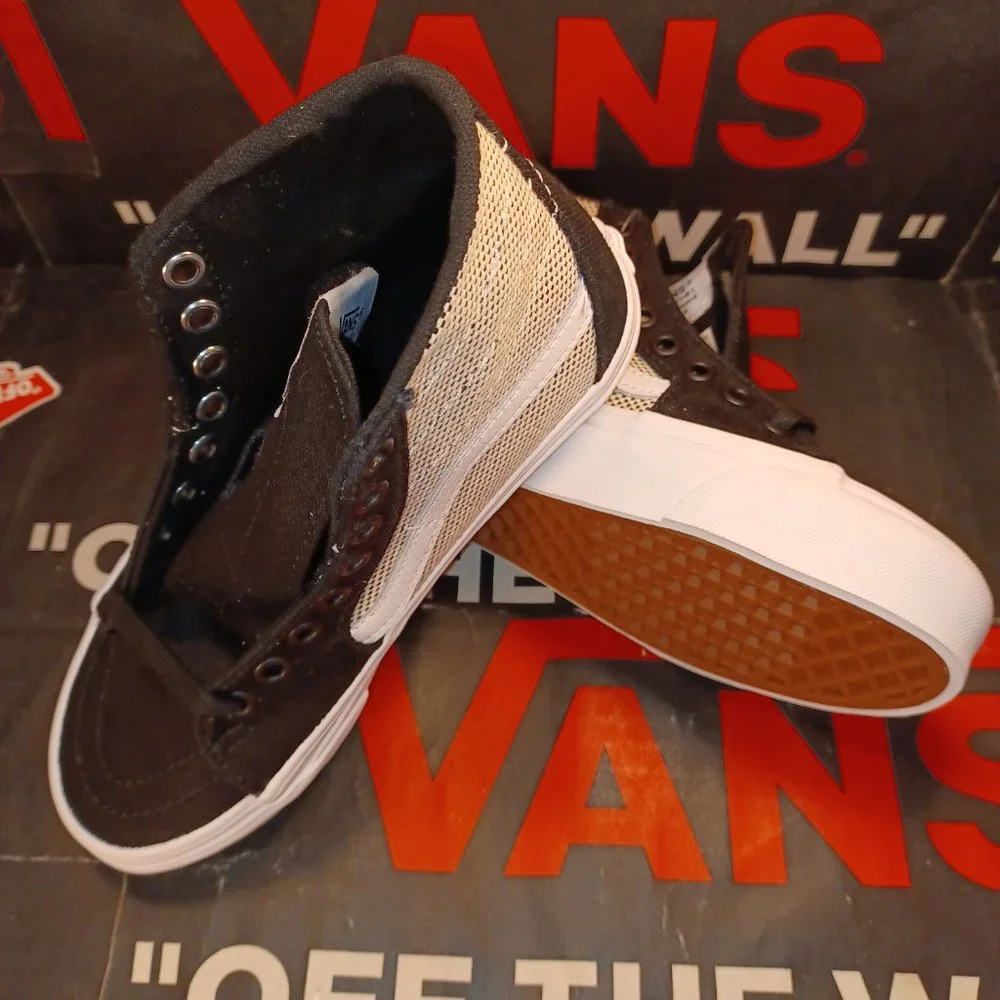 Vans Sk8 Hi Tapered 2-Toned Linen Black/True White Mens 7.5/Womens 9 VN0A4U16WRJ
